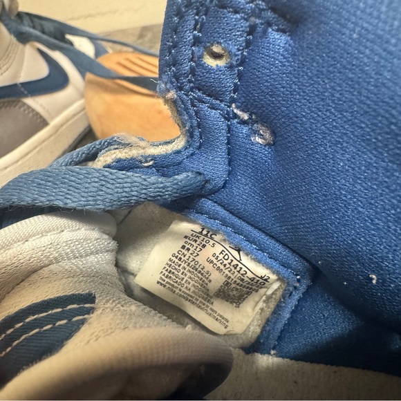 Nike Jordan 1 Retro High OG True Blue Shoes Boys 11 C FD1437-410 Sneakers Kids - Picture 7 of 15